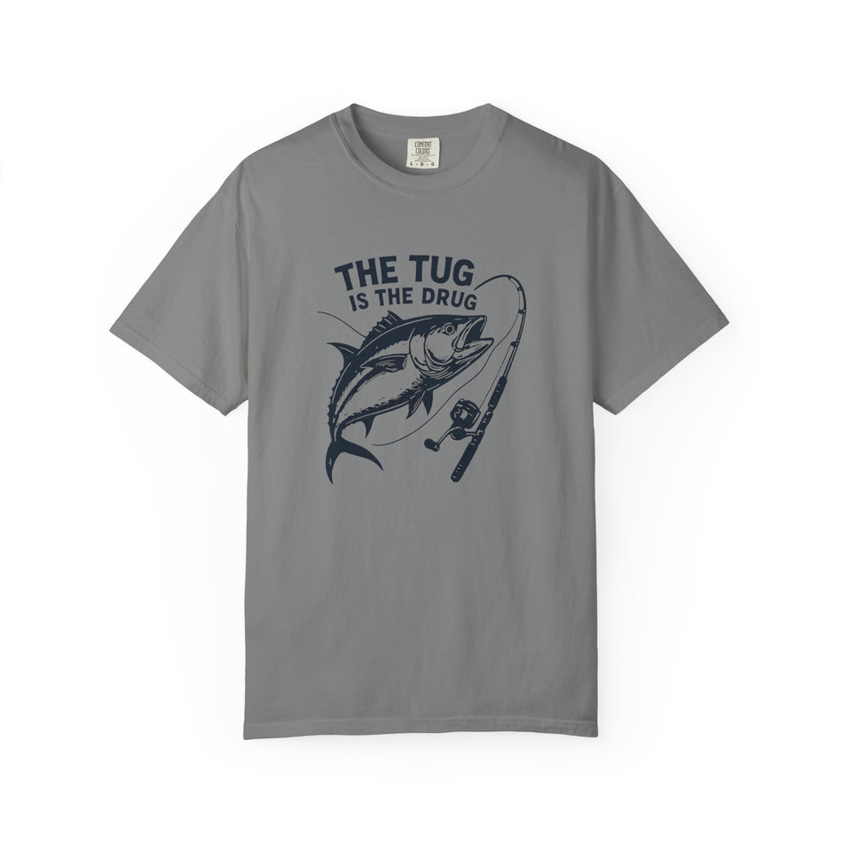 Camiseta de Pesca: "El Tirón es la Droga" - Camiseta unisex teñida para pescadores