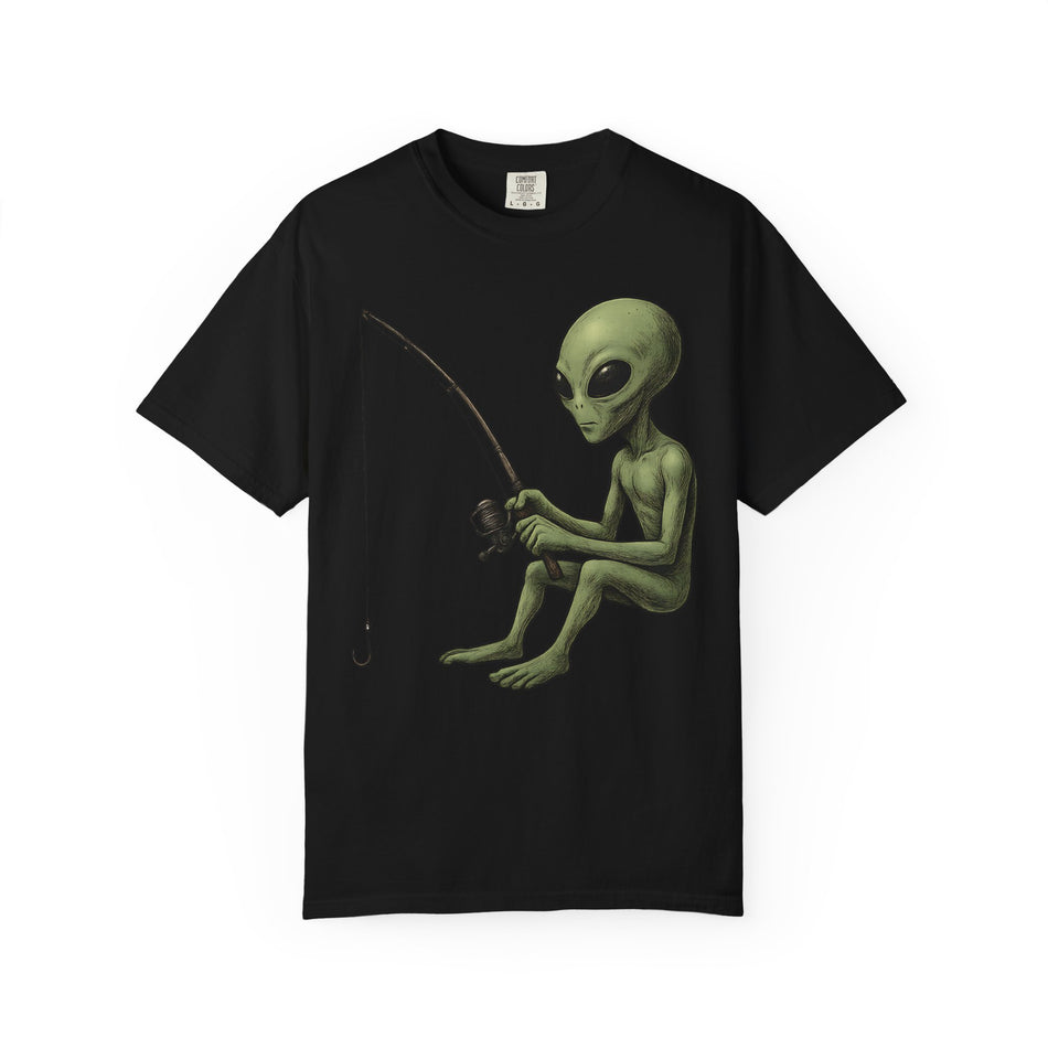 Alien Fishing T-shirt | Unisex Garment-Dyed Tee for Fishing Enthusiasts