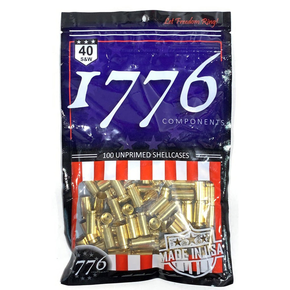 1776 USA Unprimed Brass 40 S&W 100 pc. - Get Tight Gear