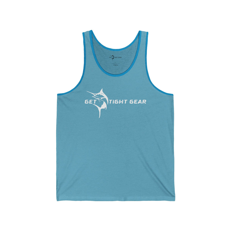 Get Tight Gear Stylish Unisex Jersey Tank with Unique Fish Design, Perfect for Summer, Beach Days, Fitness, Casual Wear, Gifts, Outdoor Activities
