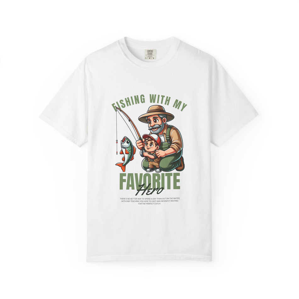 Fishing with My Favorite Hero T-Shirt, Unisex Gift, Outdoor Fishing Apparel, Father's Day Tee, Hobby Lover Shirt, Fisherman Gift