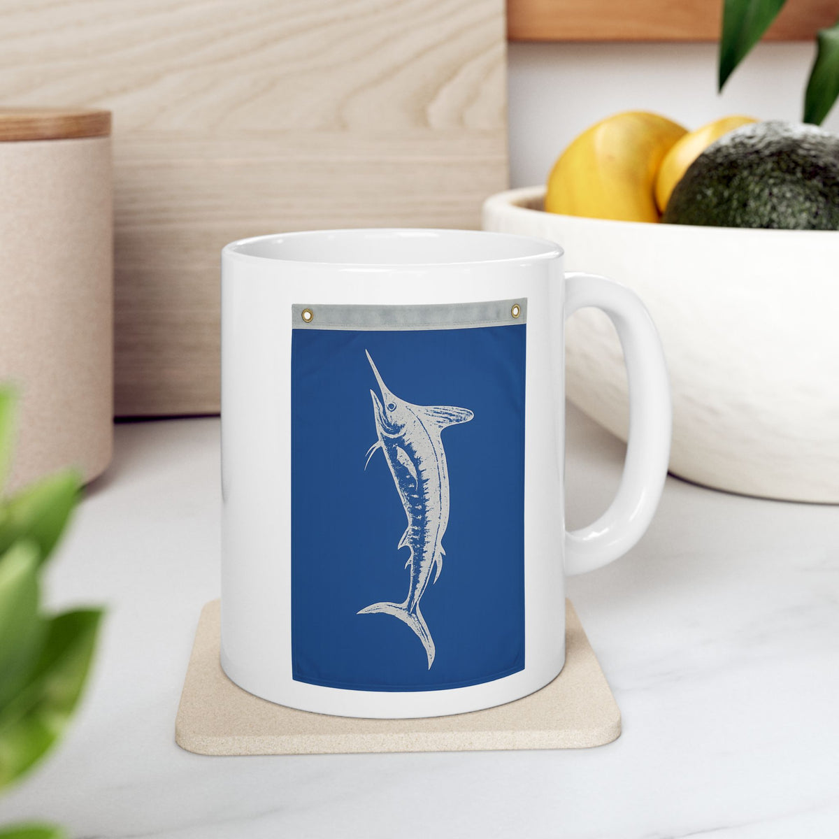 White Marlin Flag Ceramic Mug - Get Tight Gear
