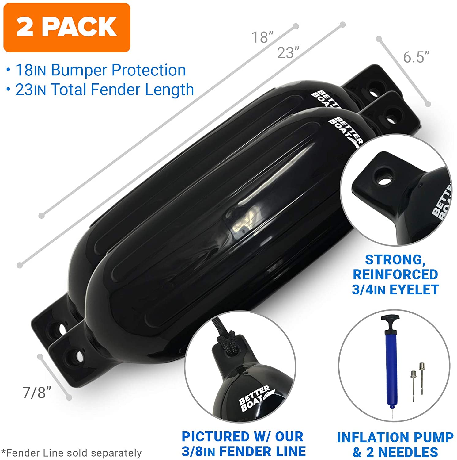 2 Pk Boat Fenders - Get Tight Gear