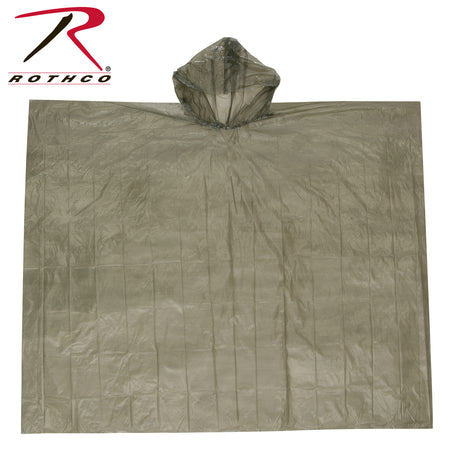 Rothco All Weather Emergency Poncho Olive Drab Size One Size