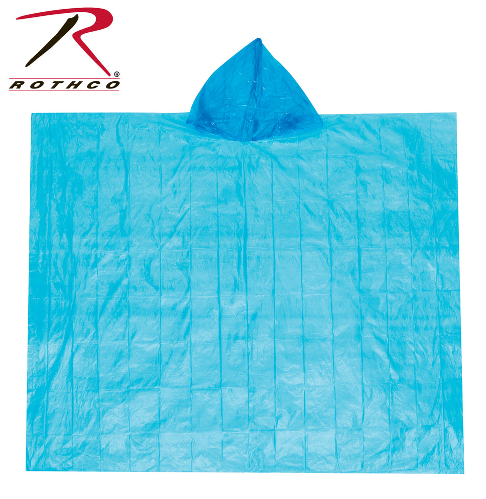 Rothco All Weather Emergency Poncho Blue Size One Size