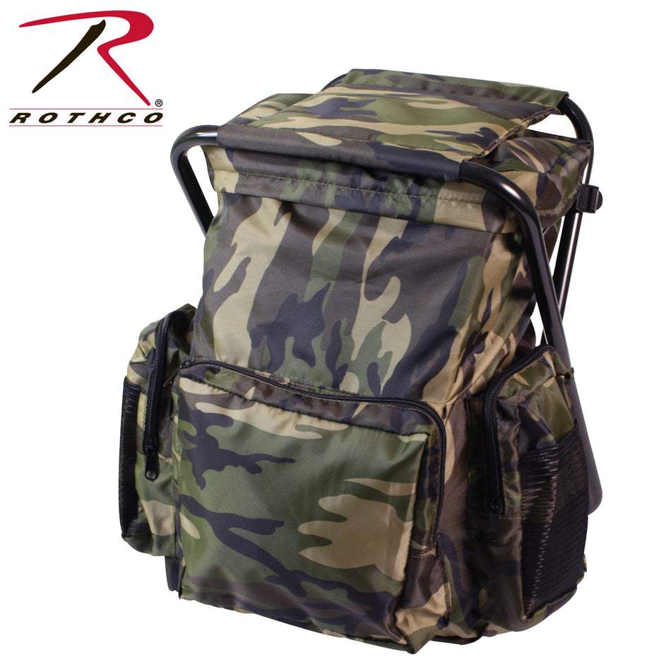 Rothco Backpack and Stool Combo Pack Woodland Camo