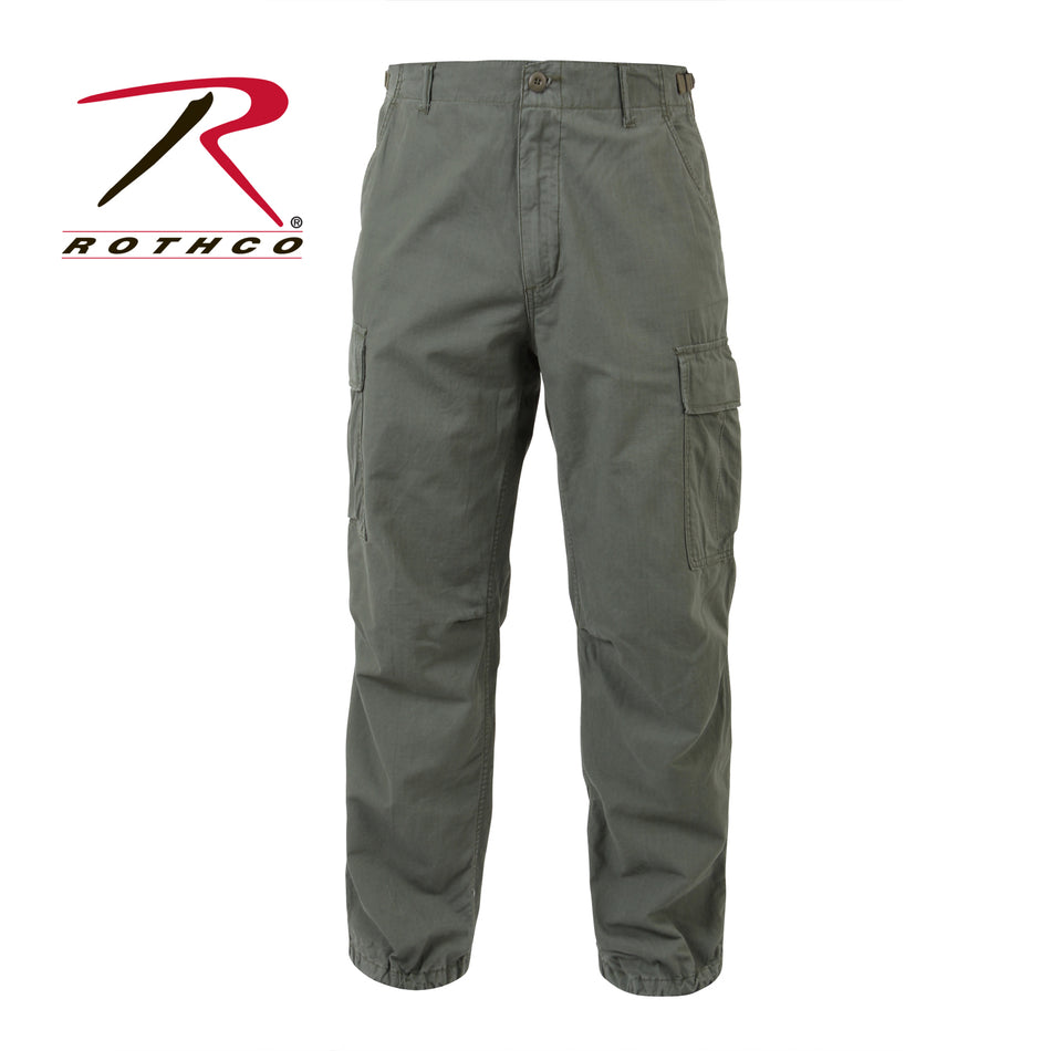 Rothco Vintage Vietnam Rip-Stop Fatigue Pants Olive Drab Size XS