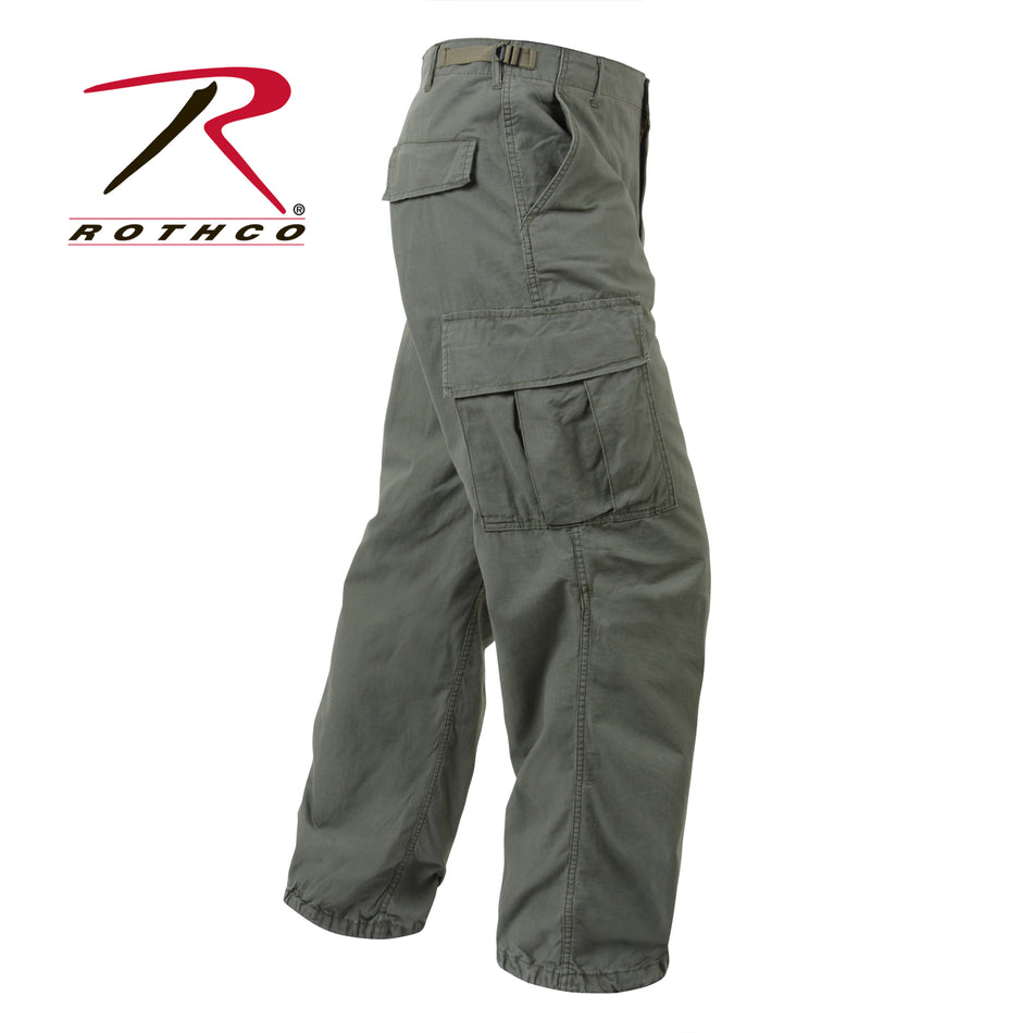 Rothco Vintage Vietnam Rip-Stop Fatigue Pants Olive Drab Size XS