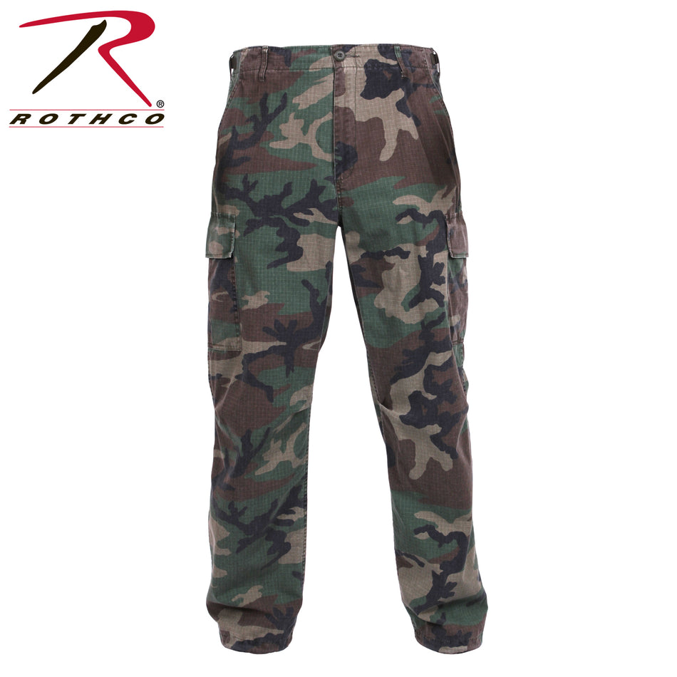 Rothco Vintage Vietnam Rip-Stop Fatigue Pants Woodland Camo Size S