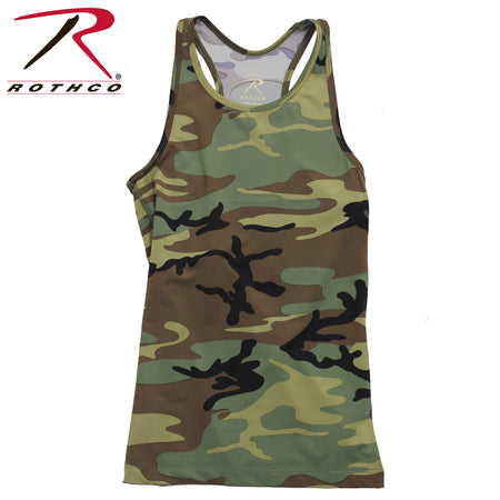 Rothco Womens Camo Workout Performance Tank Top Woodland Camo Size S