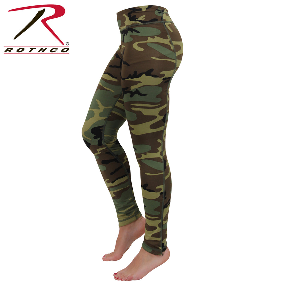 Rothco Womens Camo Performance Workout Leggings Woodland Camo Size S