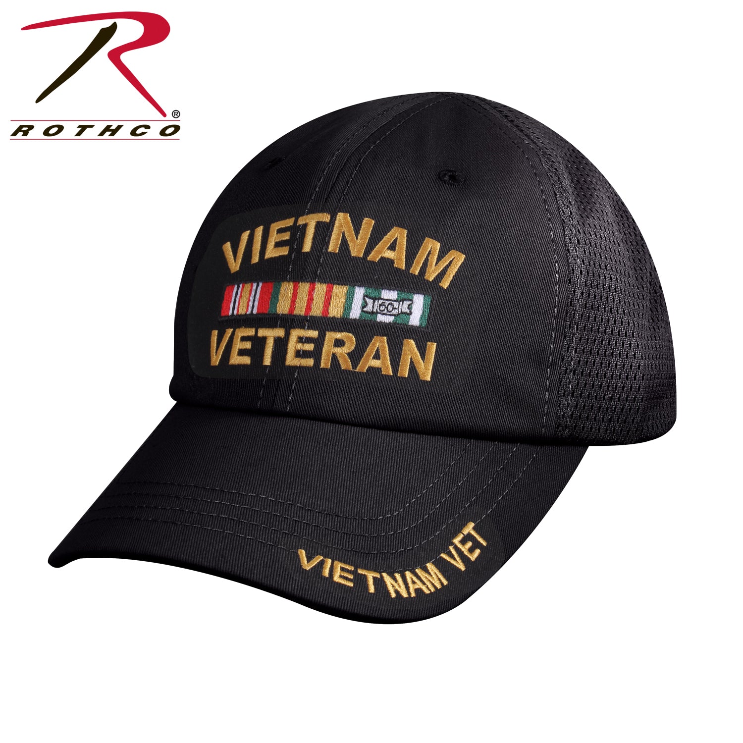 Rothco Vietnam Veteran Tactical Mesh Back Cap Black Size One Size