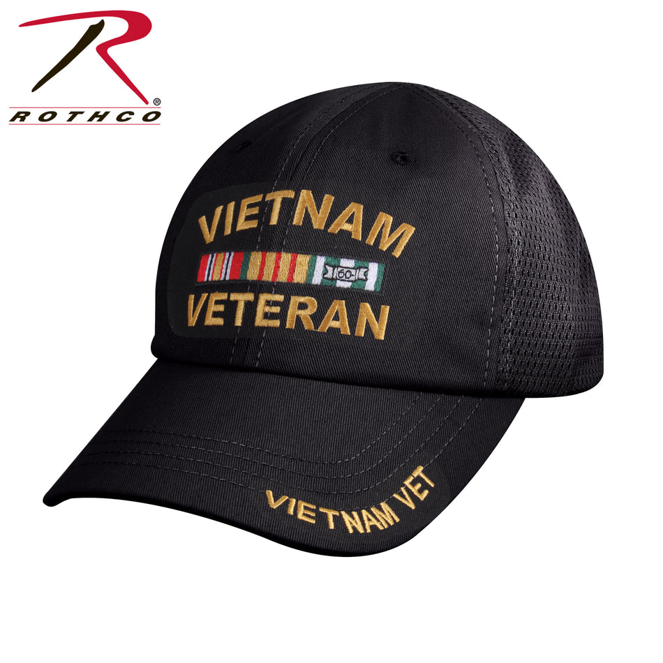 Rothco Vietnam Veteran Tactical Mesh Back Cap Black Size One Size