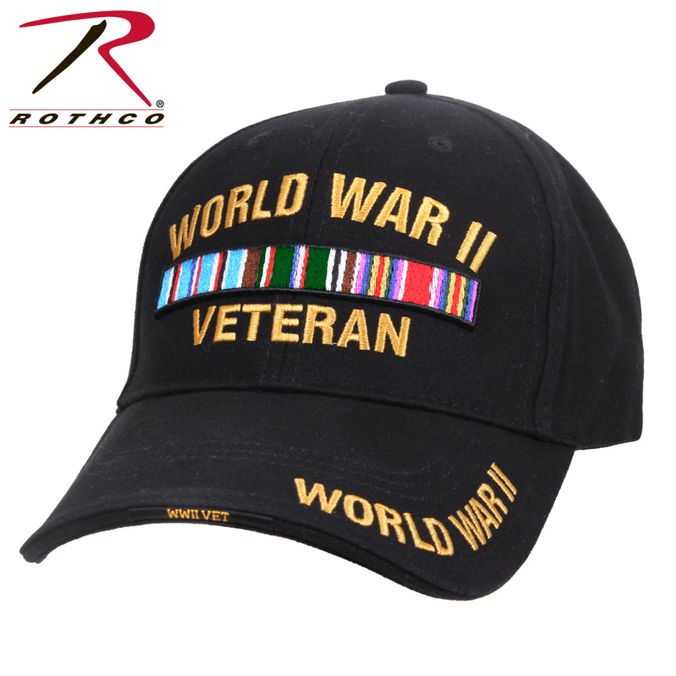 Rothco WWII Veteran Deluxe Low Profile Cap Black Size One Size