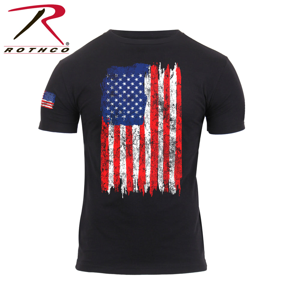 Rothco Distressed US Flag Athletic Fit T-Shirt Red / White / Blue Size XL