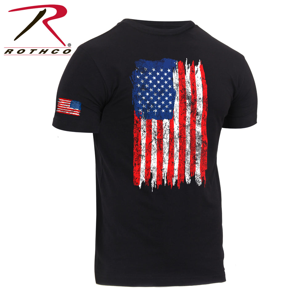 Rothco Distressed US Flag Athletic Fit T-Shirt Red / White / Blue Size XL