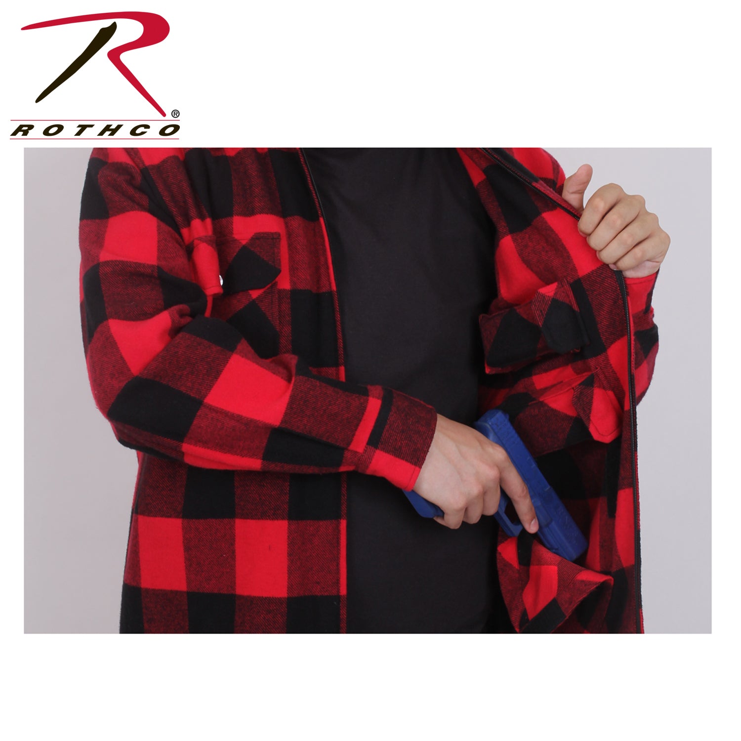 Rothco Concealed Carry Flannel Shirt Red Plaid Size XL