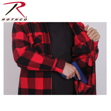 Rothco Concealed Carry Flannel Shirt Red Plaid Size XL