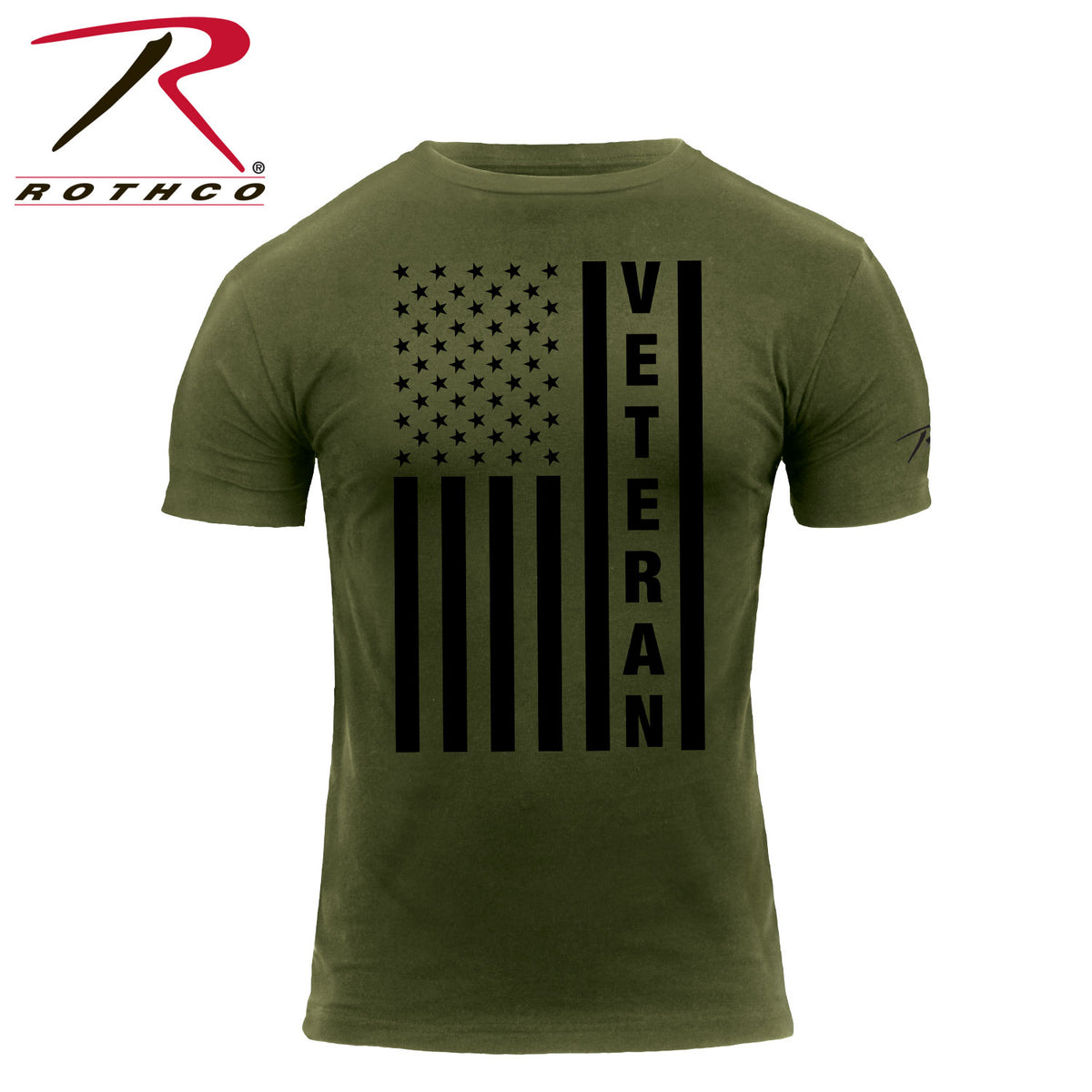 Rothco Veteran Flag T-Shirt Olive Drab Size S
