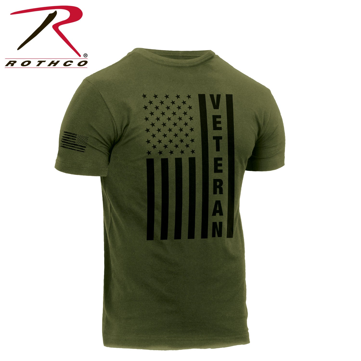 Rothco Veteran Flag T-Shirt Olive Drab Size S