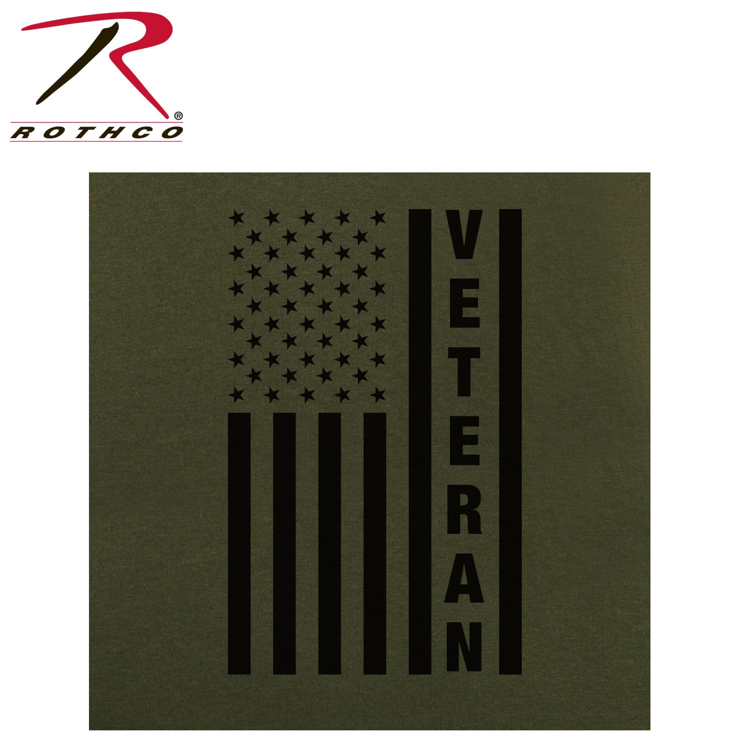 Rothco Veteran Flag T-Shirt Olive Drab Size S