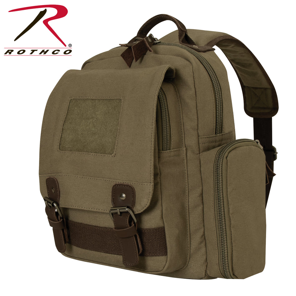 Rothco Vintage Canvas Sling Backpack Vintage Olive Drab