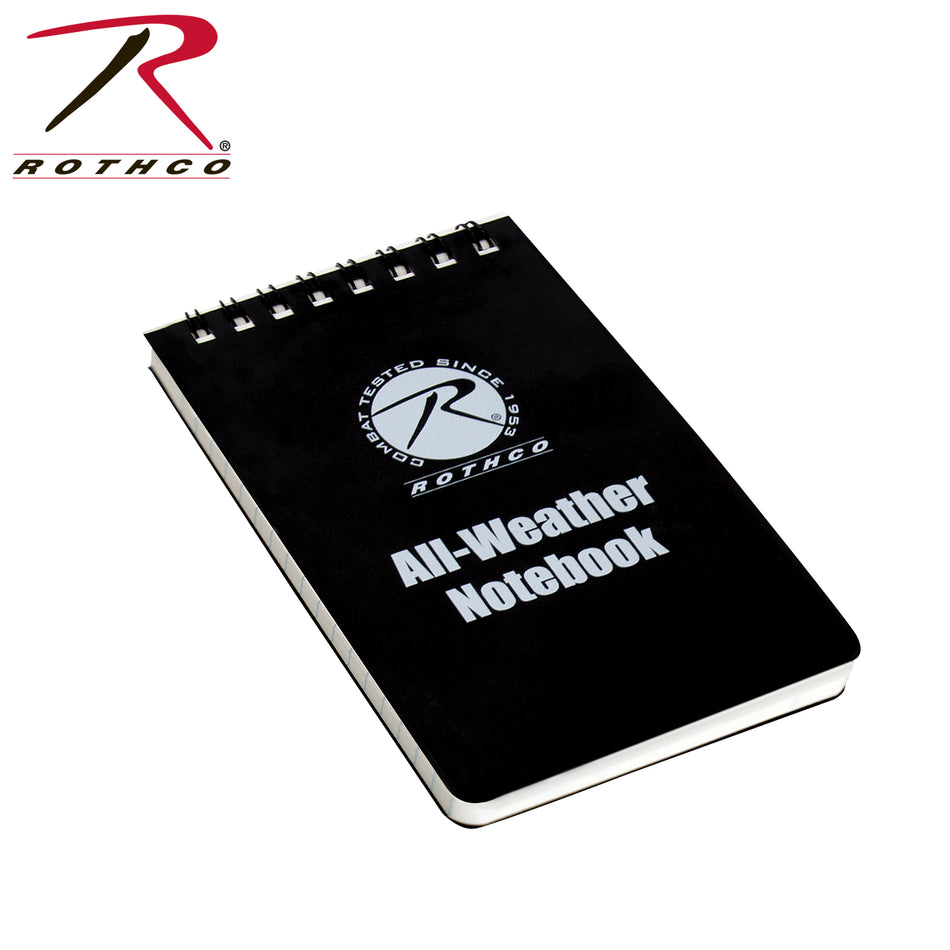 Rothco All-Weather Waterproof Notebook Black Size 3" x 5"