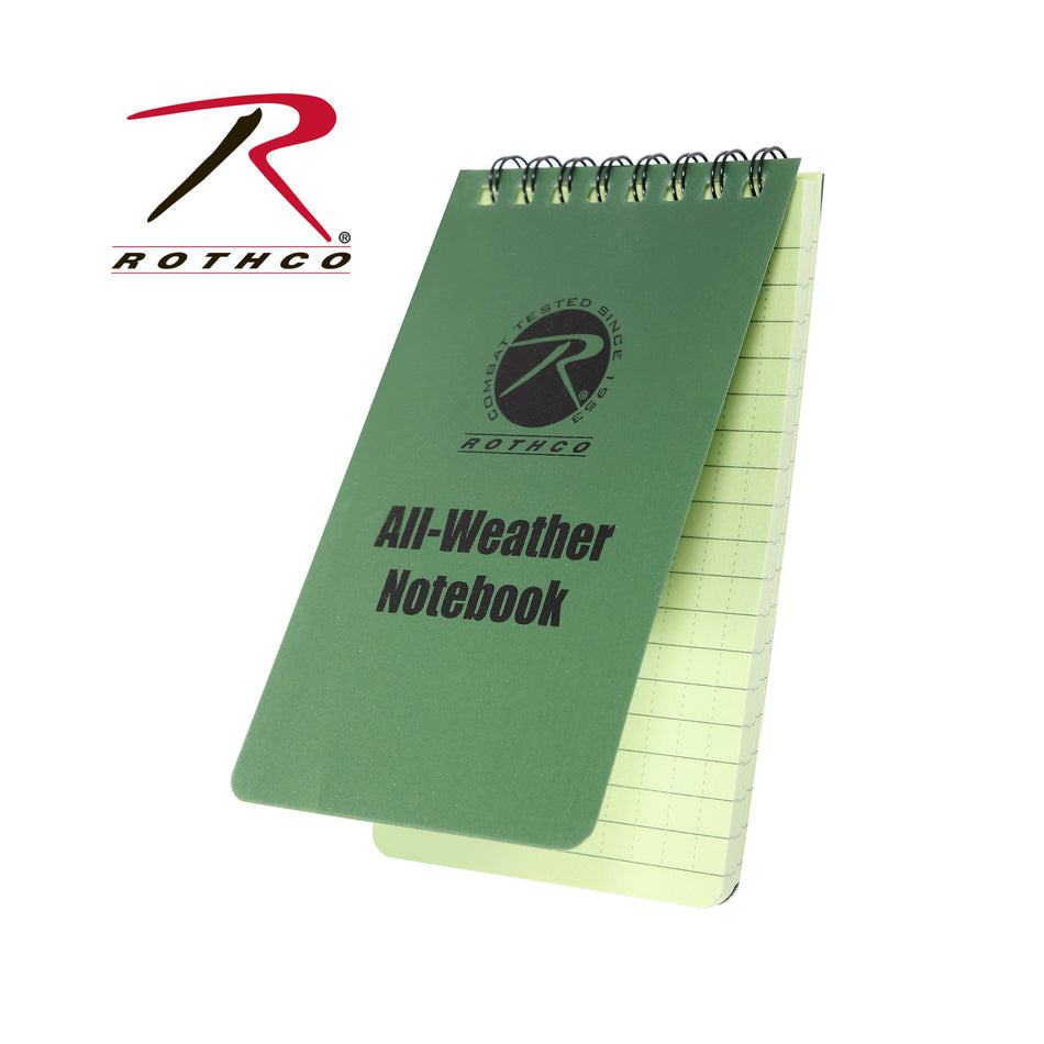 Rothco All-Weather Waterproof Notebook Olive Drab Size 3" x 5"