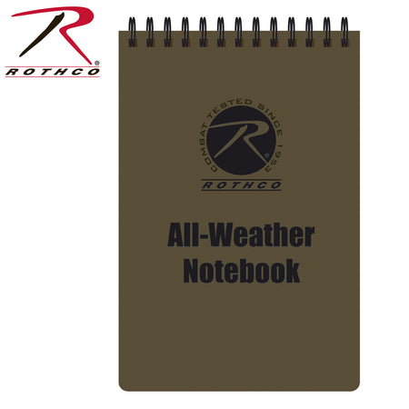 Rothco All-Weather Waterproof Notebook Coyote Brown Size 4" x 6"