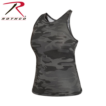 Rothco Womens Camo Workout Performance Tank Top Black Camo Size M