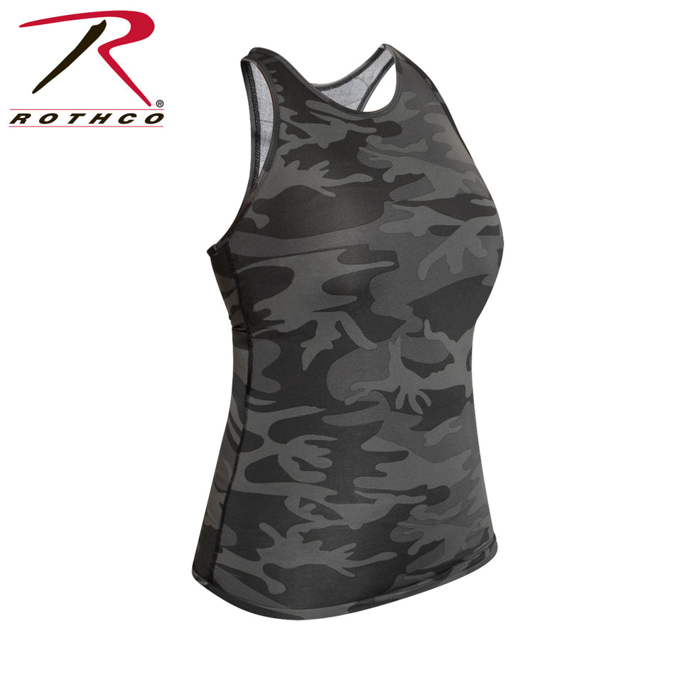 Rothco Womens Camo Workout Performance Tank Top Black Camo Size 2XL