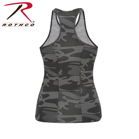 Rothco Womens Camo Workout Performance Tank Top Black Camo Size L