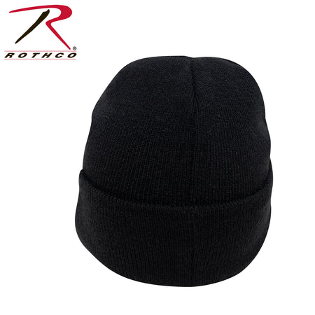 Rothco Veteran With US Flag Fine Knit Watch Cap - Black Black Size One Size
