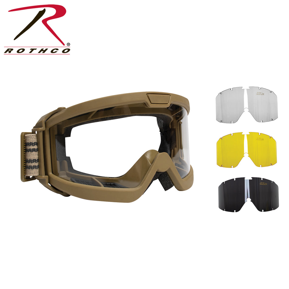 Rothco ANSI Ballistic OTG Goggle System Coyote Brown Size One Size