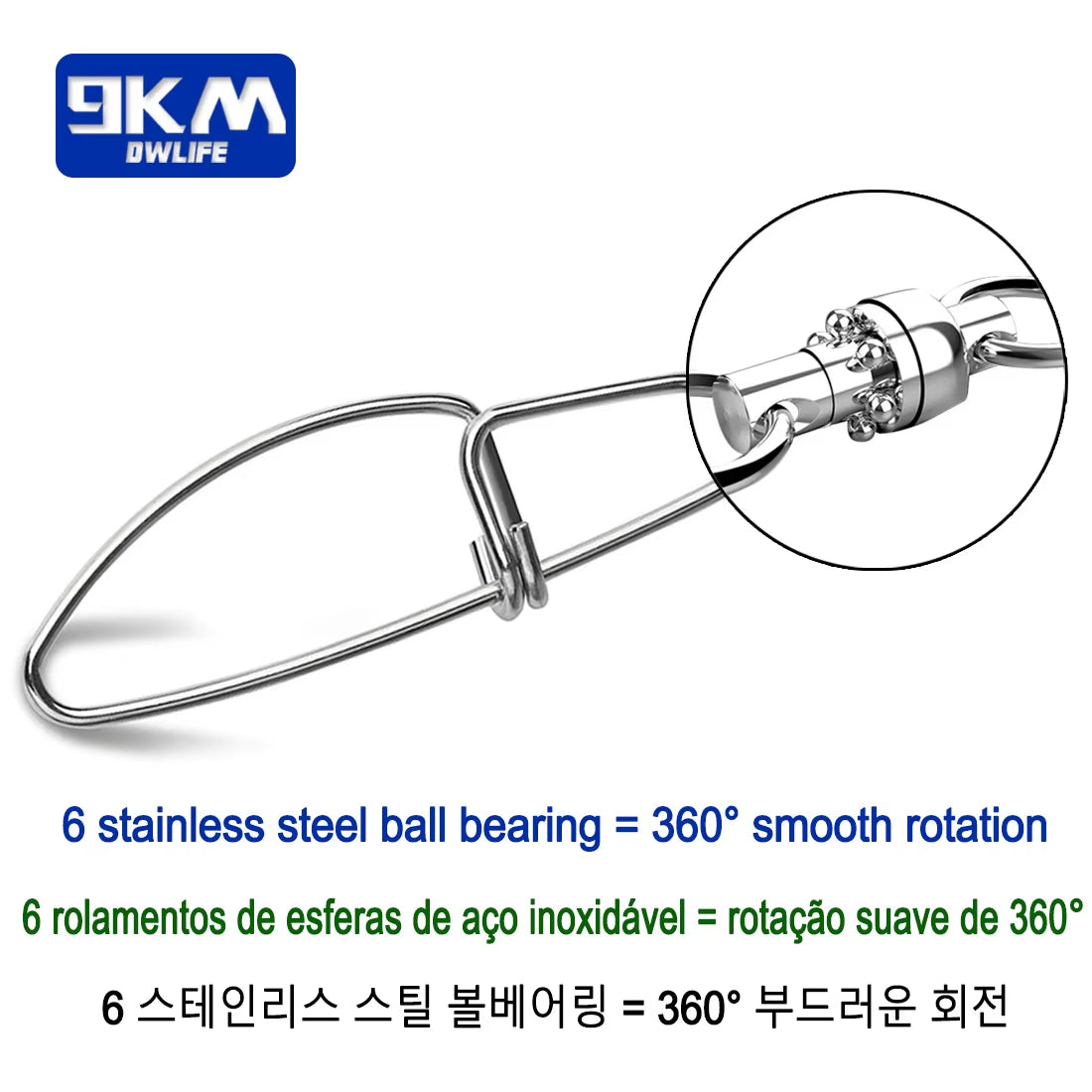 Stainless Steel Saltwater Fishing Swivels with Ball Bearing Snap - Available in Packs of 20 to 100 Interlock Connector Cross Lock Snaps