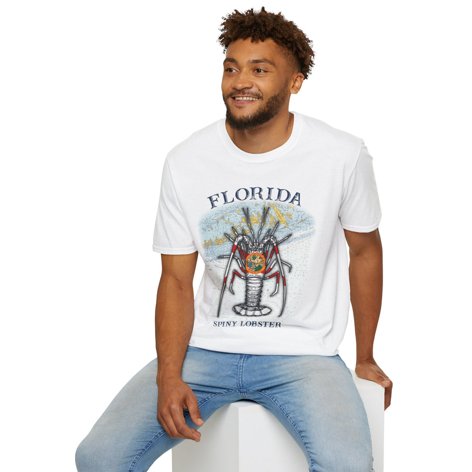 Florida Spiny Lobster Unisex Softstyle T-Shirt, Beachwear, Casual Tee, Seafood Lover Gift, Summer Outing Shirt