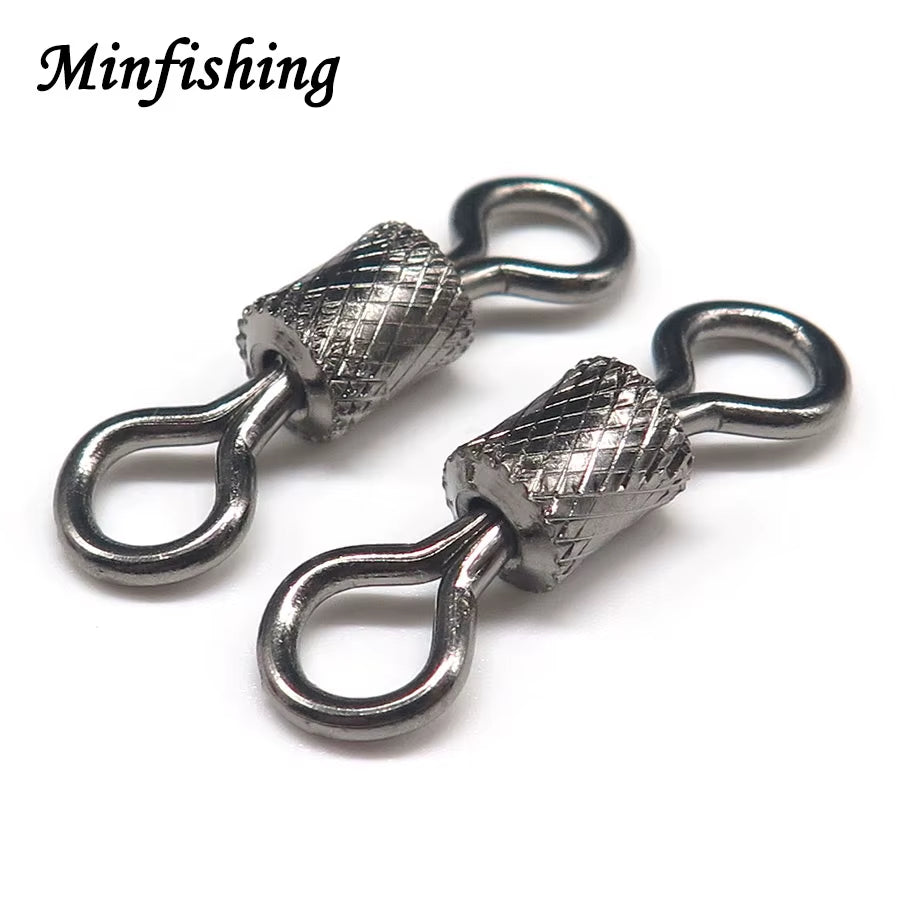 25~50 Pcs/Lot Stainless Steel Rolling Swivels Fishing Hook Connector Accessories