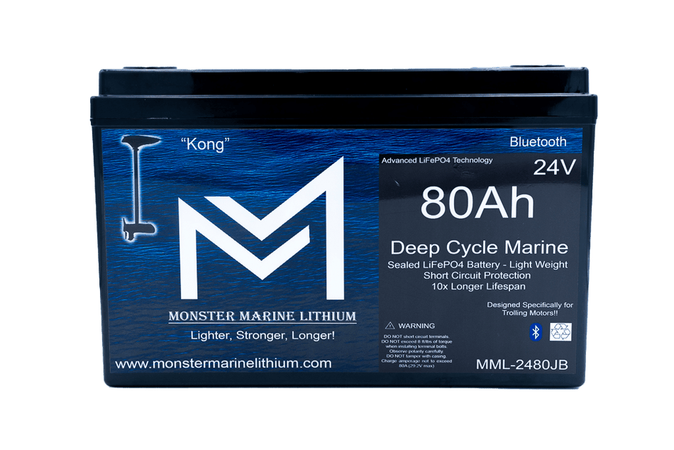 24V 80Ah Lithium Bluetooth Marine Trolling Battery "Kong" - Get Tight Gear