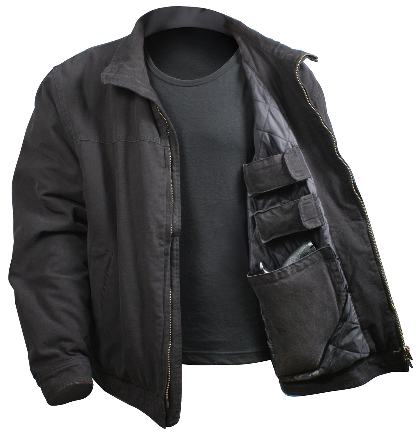 Rothco Concealed Carry 3 Season Jacket Black Size 4XL