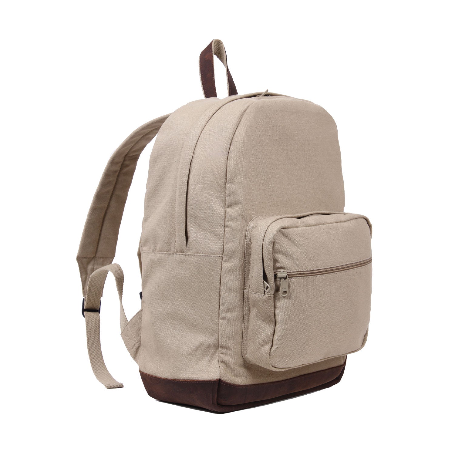 Rothco Vintage Canvas Teardrop Backpack With Leather Accents Khaki