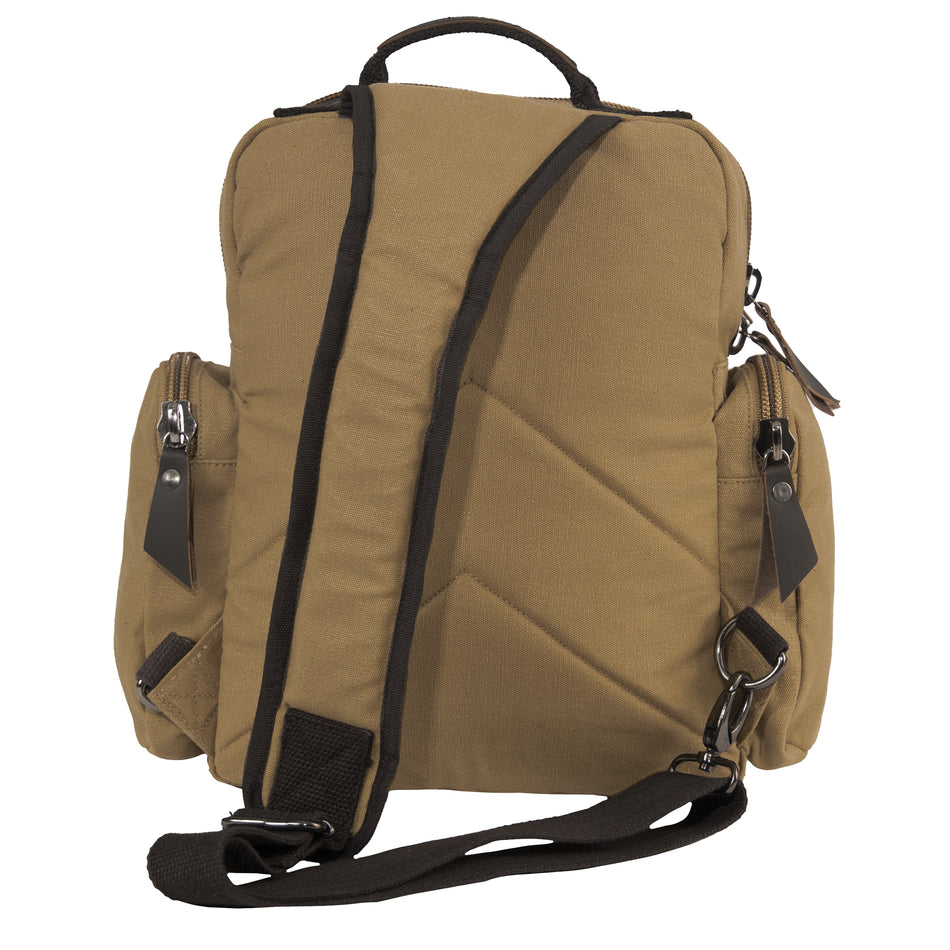 Rothco Vintage Canvas Sling Backpack Coyote Brown