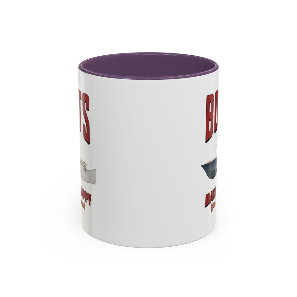 Custom Coffee Mug - Boats Make Me Happy Design