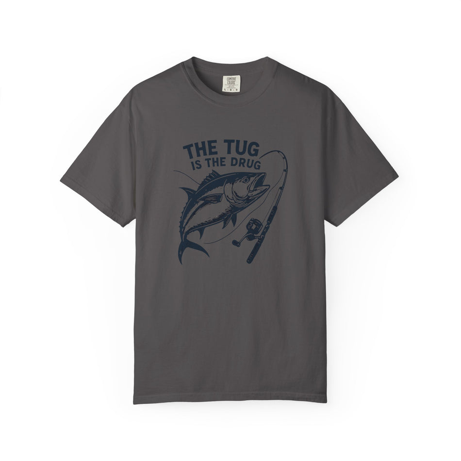 Camiseta de Pesca: "El Tirón es la Droga" - Camiseta unisex teñida para pescadores
