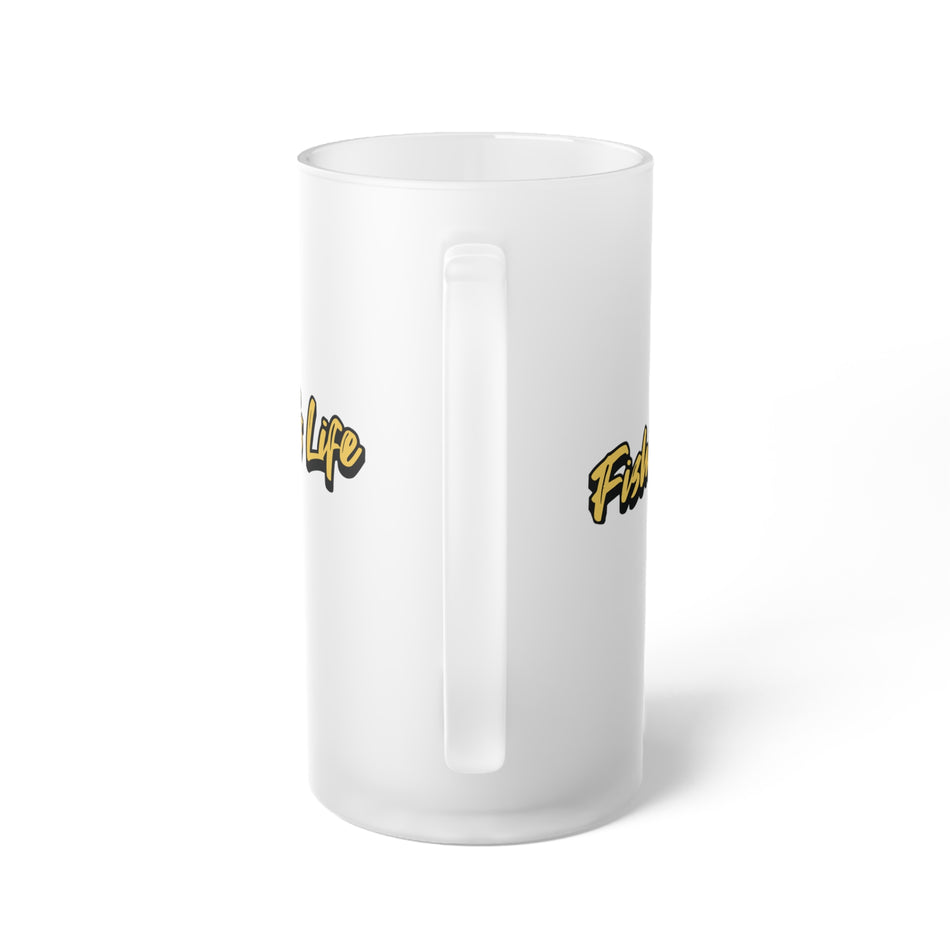Frosted Beer Mug - ‘Fishing Is Life’ Design for Outdoor Enthusiasts