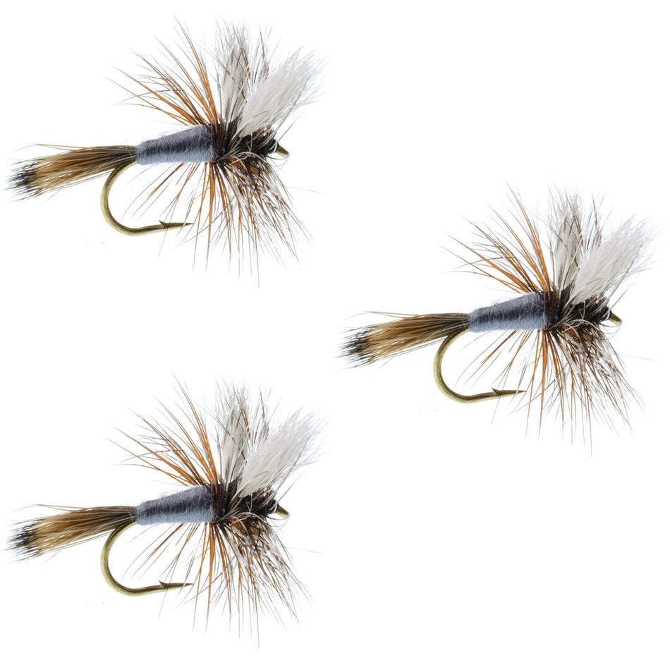 3 Pack Adams Wulff Classic Dry Fly - Hook Size 14 - Get Tight Gear