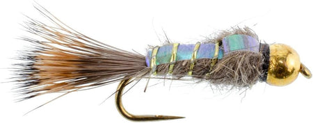 3 Pack Barbless Bead Head Flash Back Gold Ribbed Hare's Ear Nymph Flies Hook Size 16 - Get Tight Gear