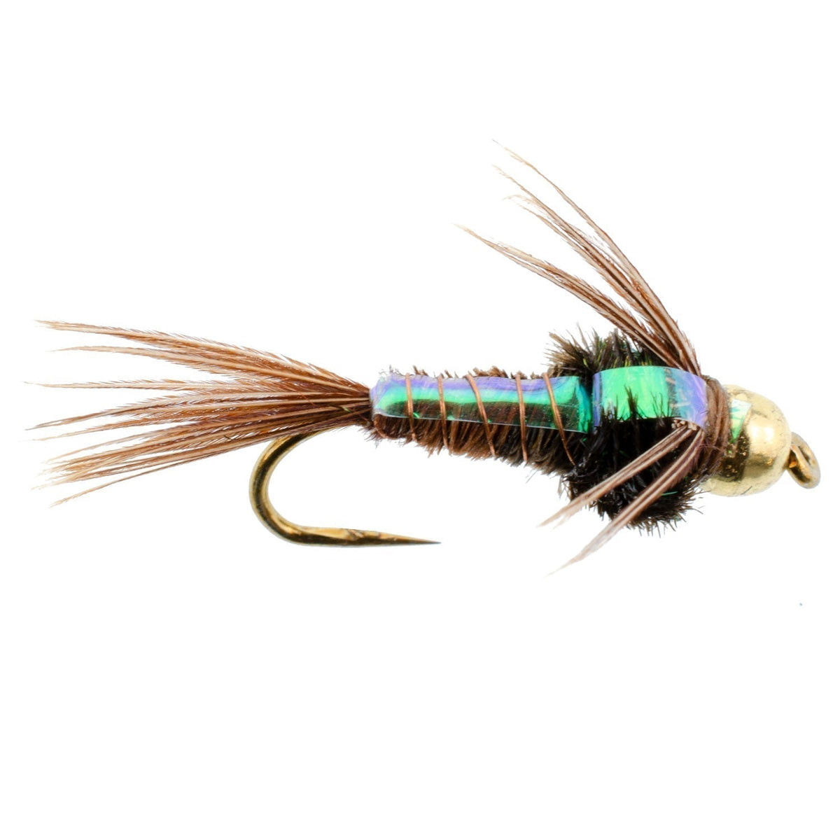 3 Pack Barbless Bead Head Flashback Pheasant Tail Nymph Flies Hook Size 12 - Get Tight Gear