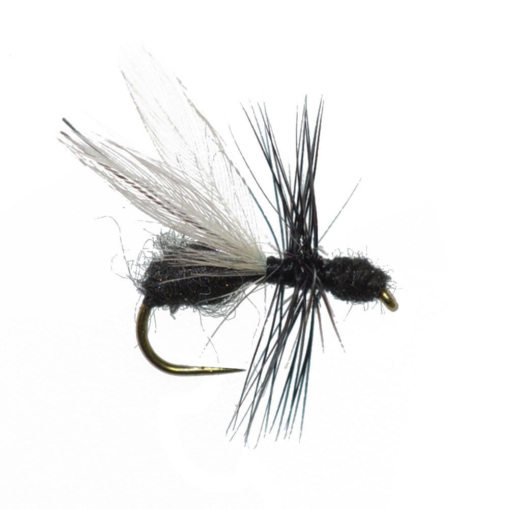 3 Pack Barbless Black Fur Flying Ant Terrestrial Trout Dry Fly Fishing Flies - Hook Size 14 - Get Tight Gear
