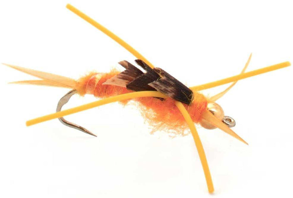 3 Pack Barbless Gold Bead Kaufmann's Golden Stone Fly with Rubber Legs - Stonefly Wet Fly - Hook Size 10 - Get Tight Gear