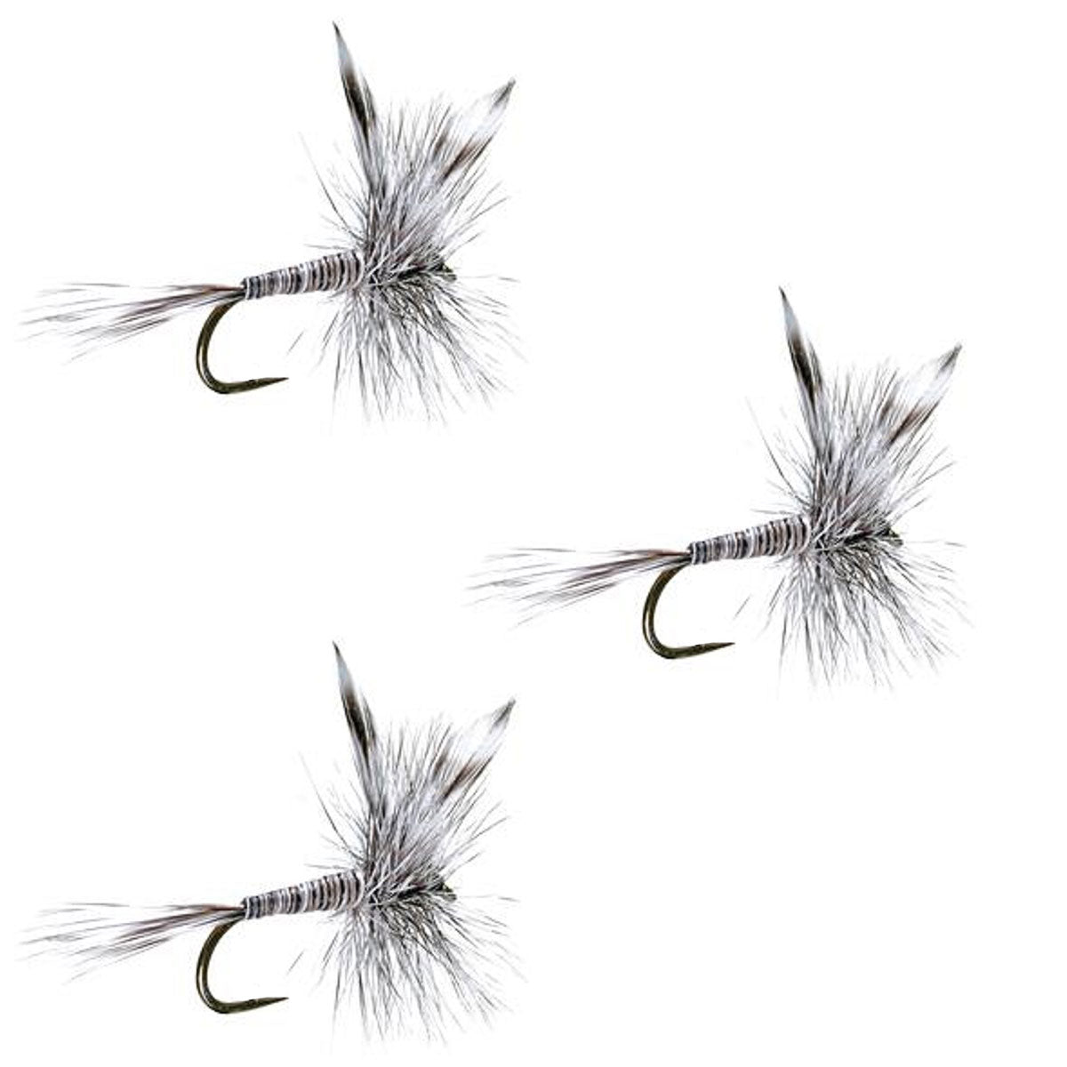 3 Pack Barbless Mosquito Classic Trout Dry Fly Fishing Flies - Hook Size 16 - Get Tight Gear